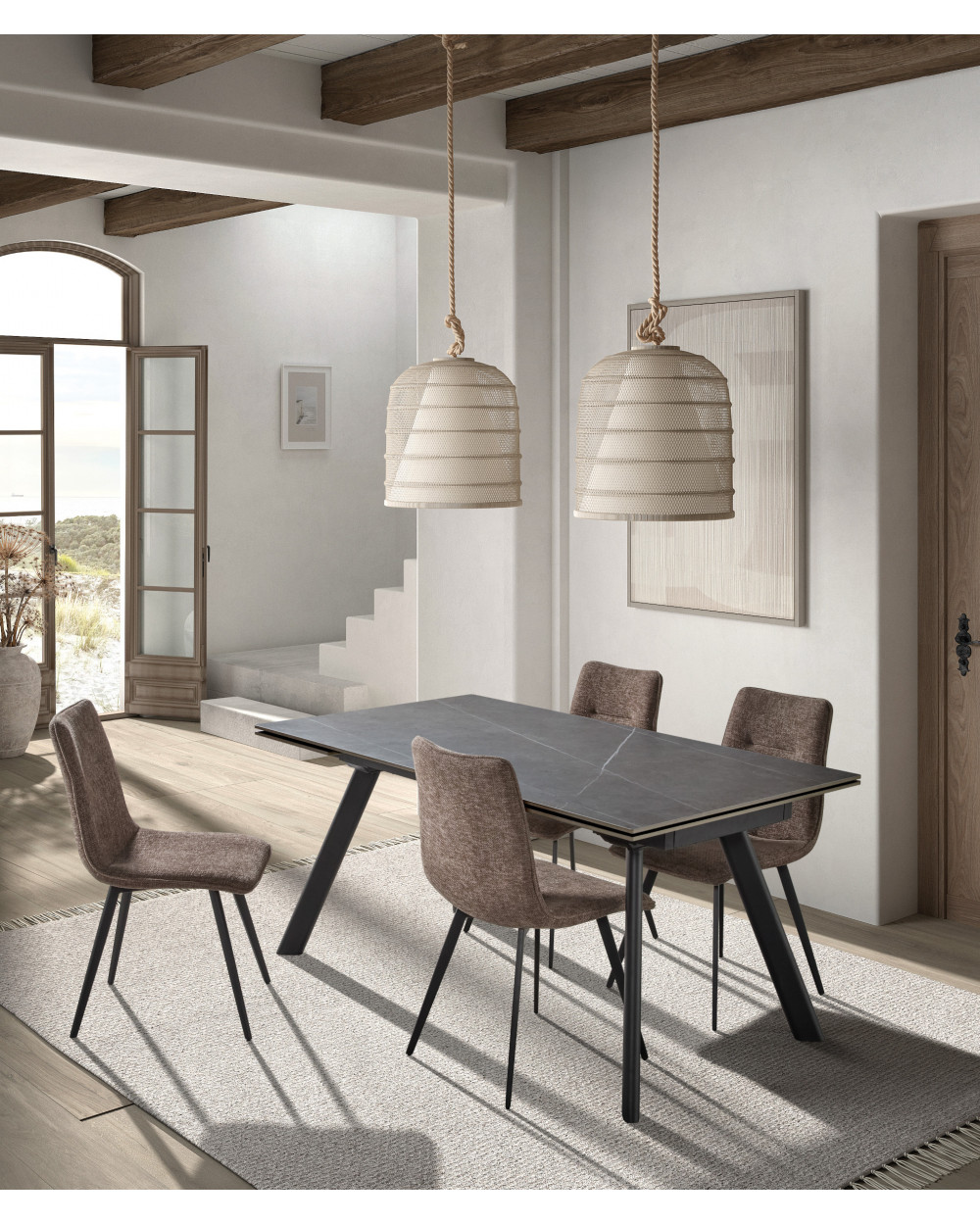 DT-510 Dining Table Black/Grey