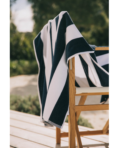 Navy Blue Gibalta Beach Towel By Torres Novas