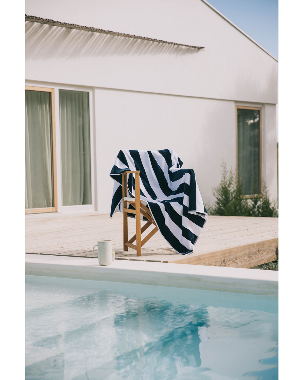 Navy Blue Gibalta Beach Towel By Torres Novas