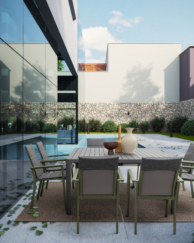Kiplin Charcoal SQ Extending Table