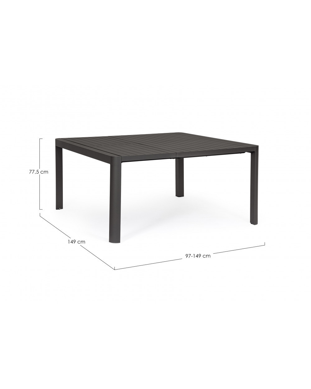 Kiplin Charcoal SQ Extending Table