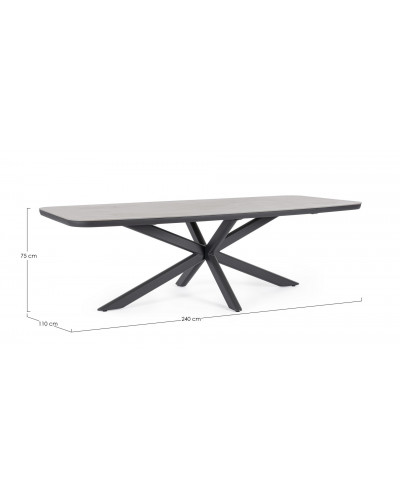 Isacco Charcoal Dining Table