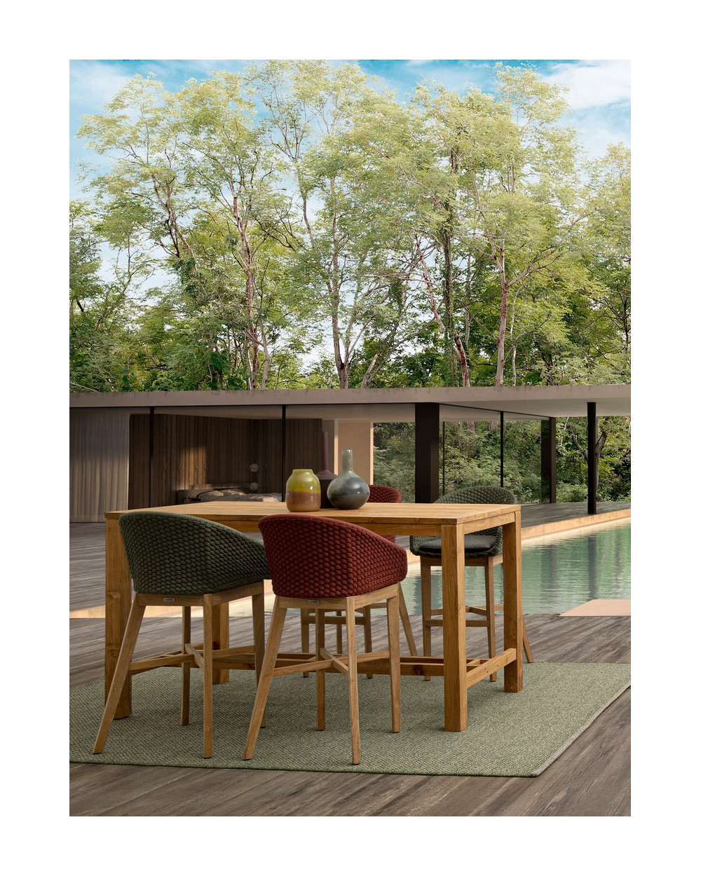 Coachella Scarlet Bar Stool