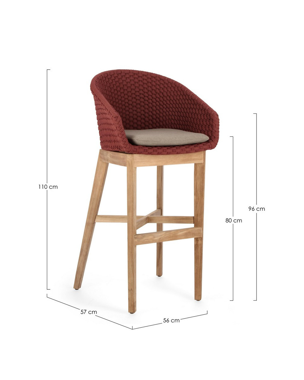 Coachella Scarlet Bar Stool
