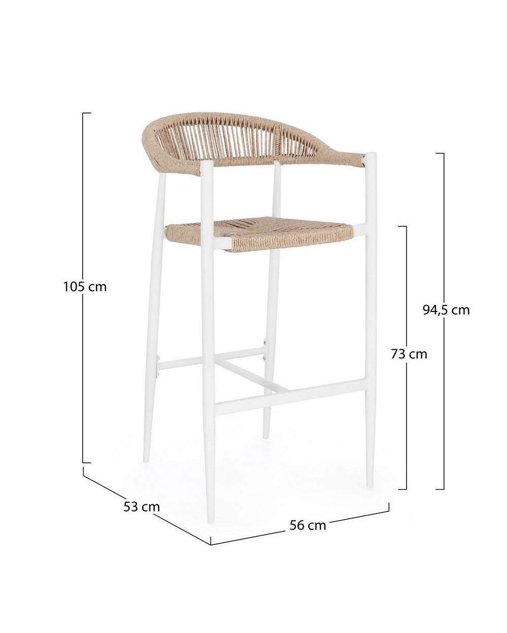Jandia White Bar Stool