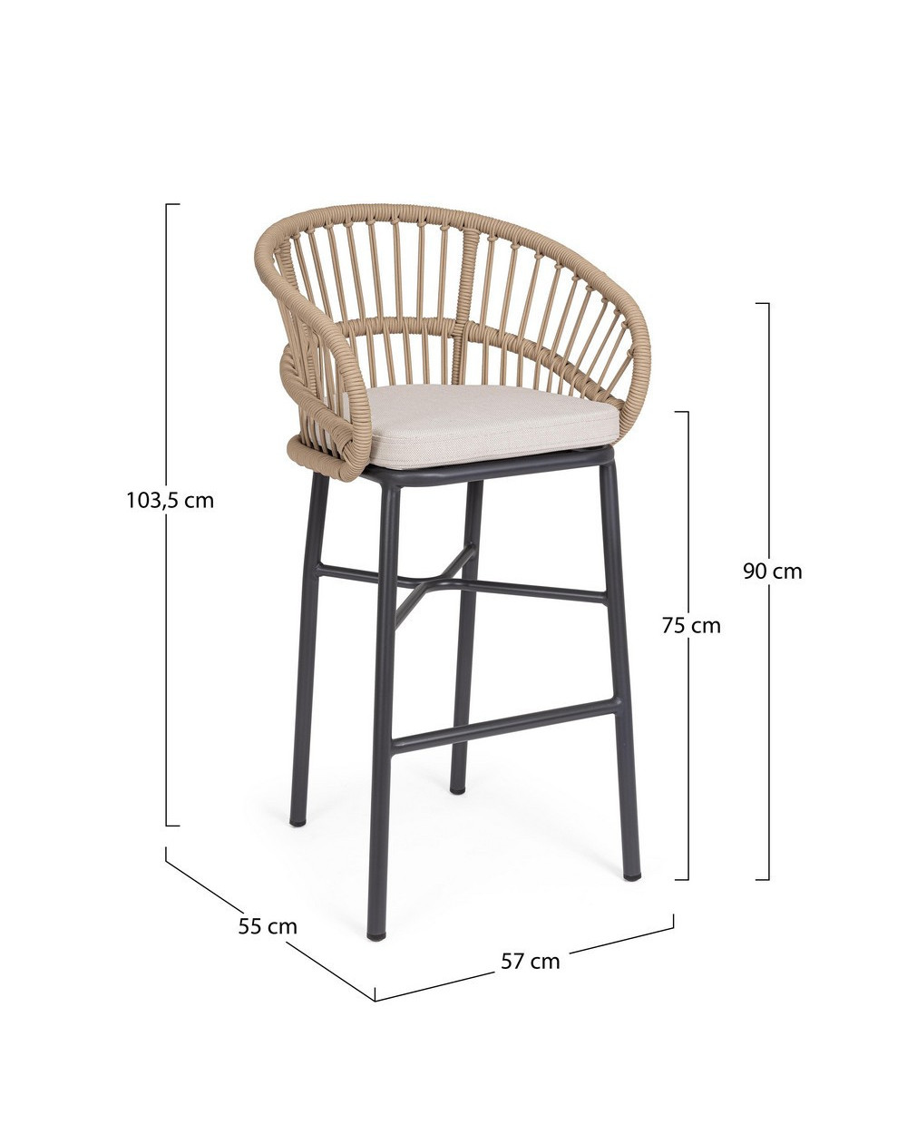 Odivelas Natural Bar Stool