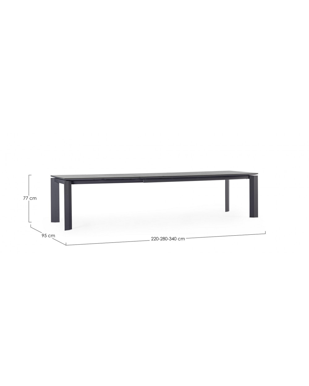 Otavio Antracite Extending Dining Table