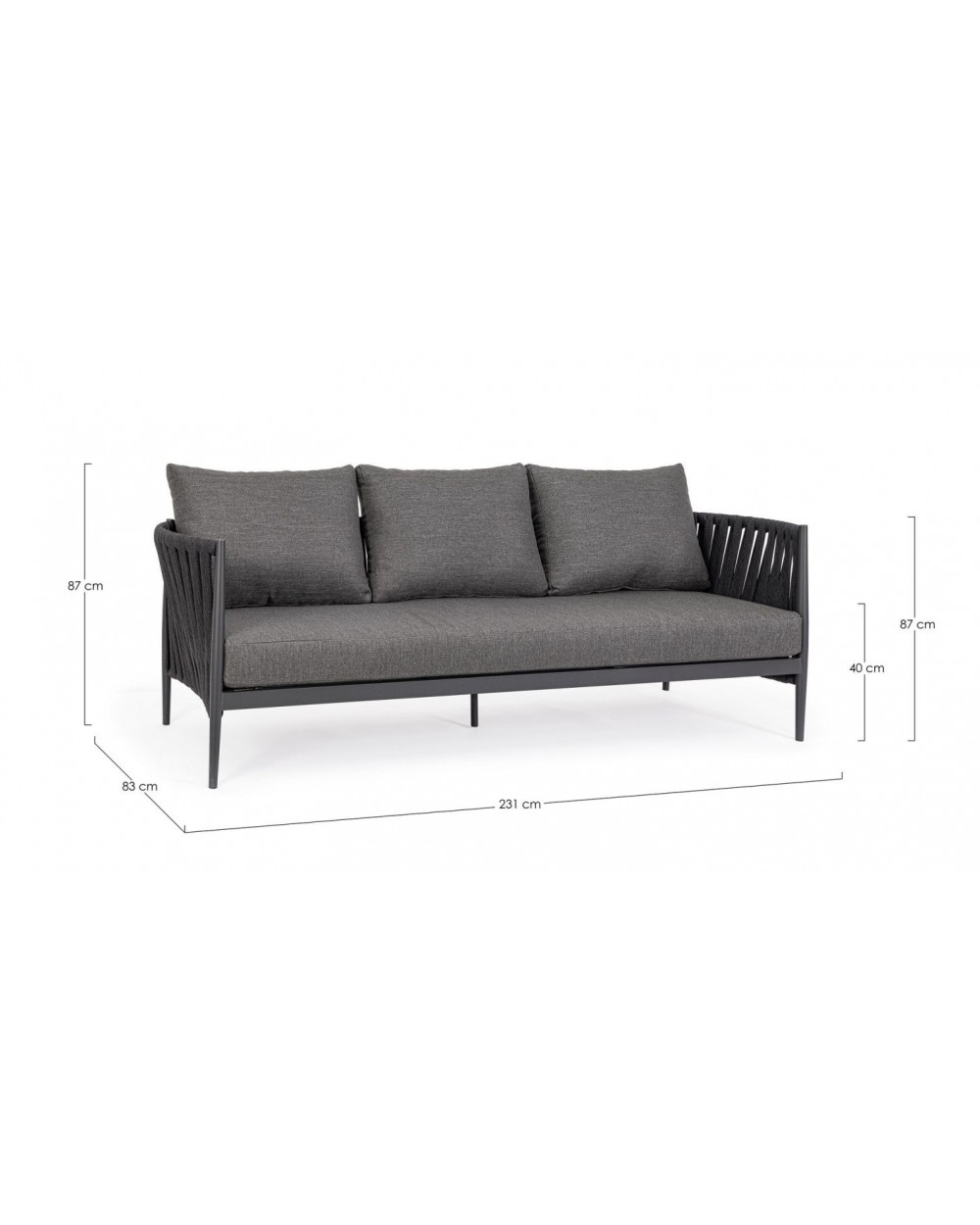 Jacinta Antracite Sofa Set