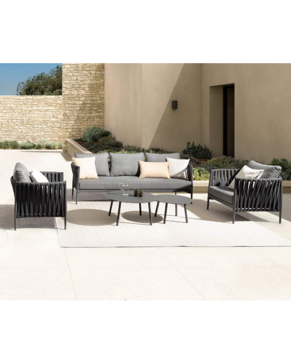 Jacinta Antracite Sofa Set