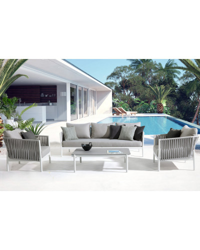 Florencia White Sofa Set