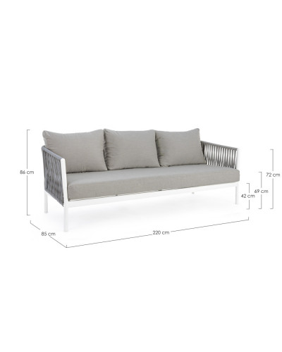 Florencia White Sofa Set