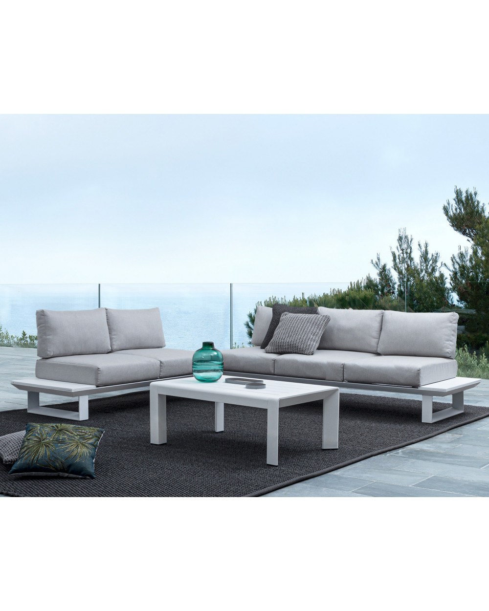 Konnor White Corner Sofa