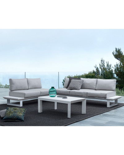 Konnor White Corner Sofa