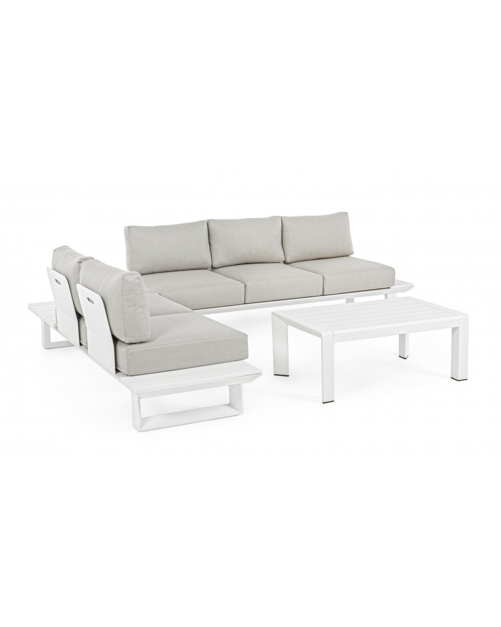 Konnor White Corner Sofa