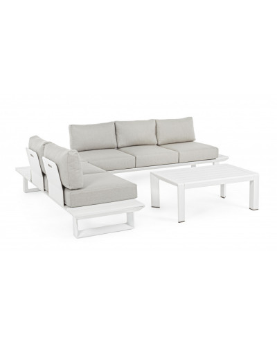 Konnor White Corner Sofa
