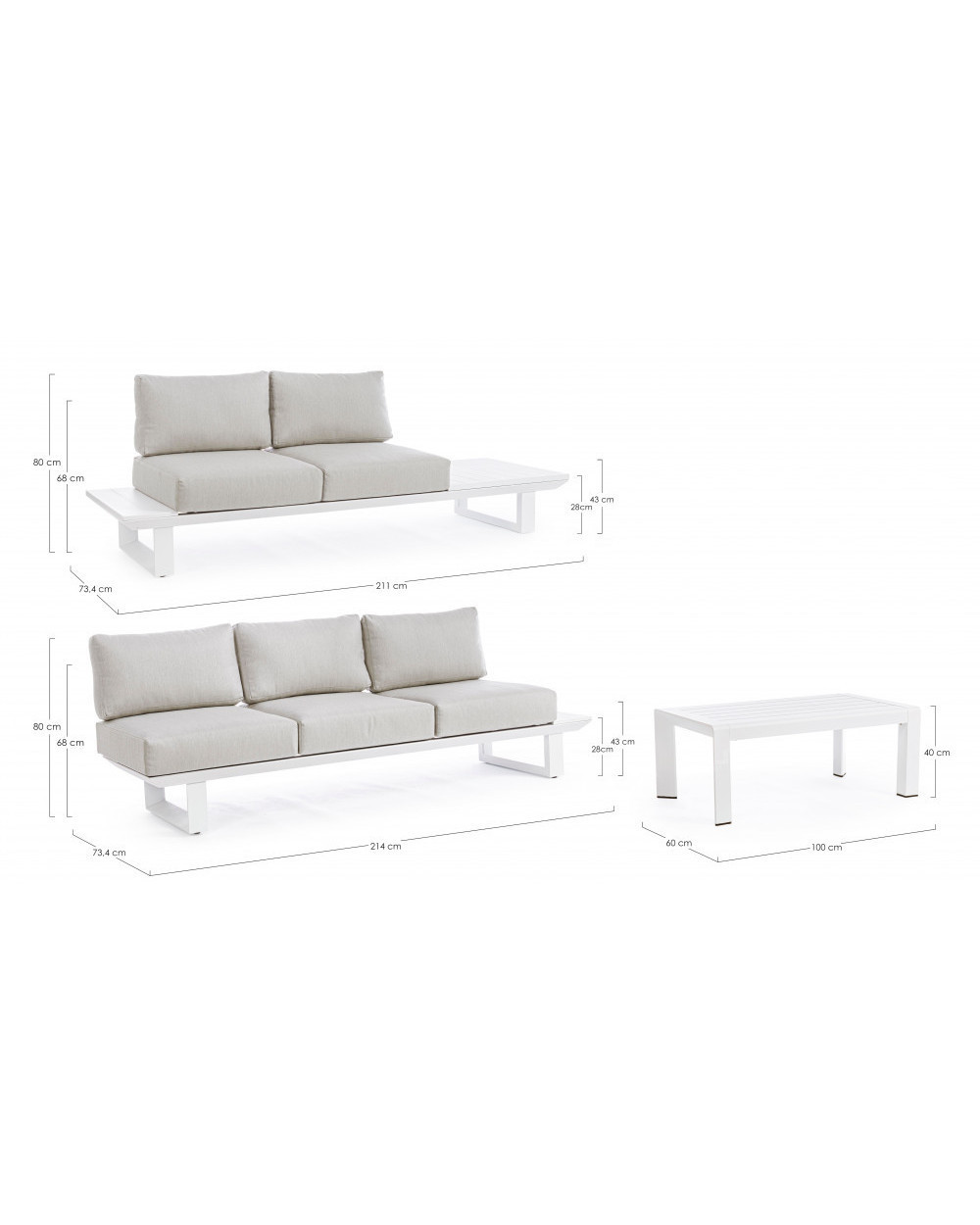 Konnor White Corner Sofa