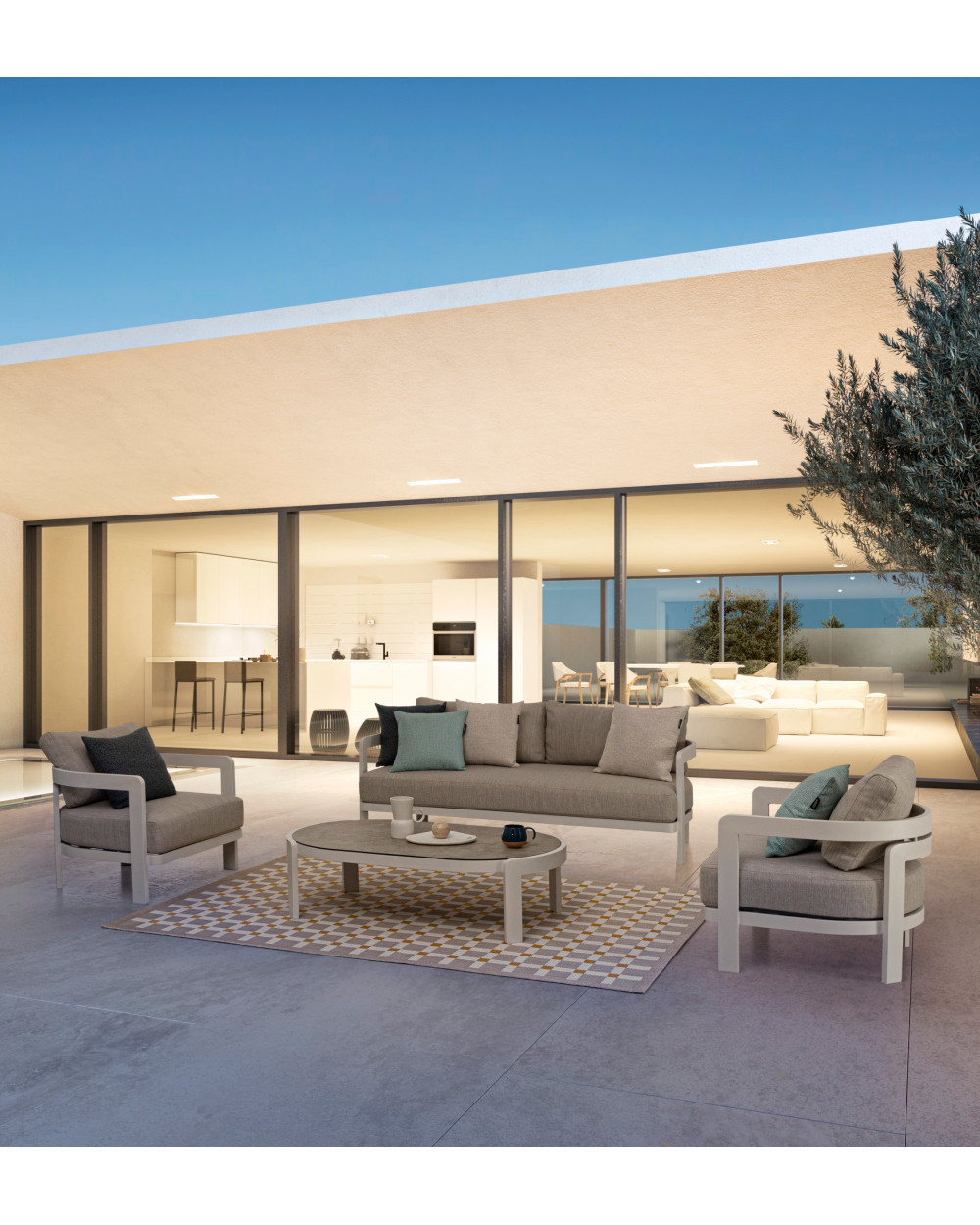 Presley White Sofa Set