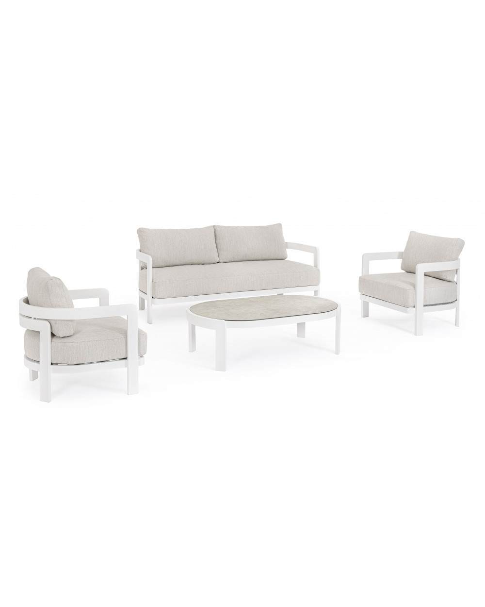 Presley White Sofa Set