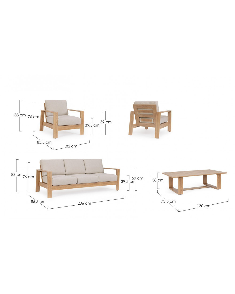 Baltic Natural Sofa Set