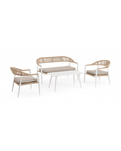Jandia White Sofa Set