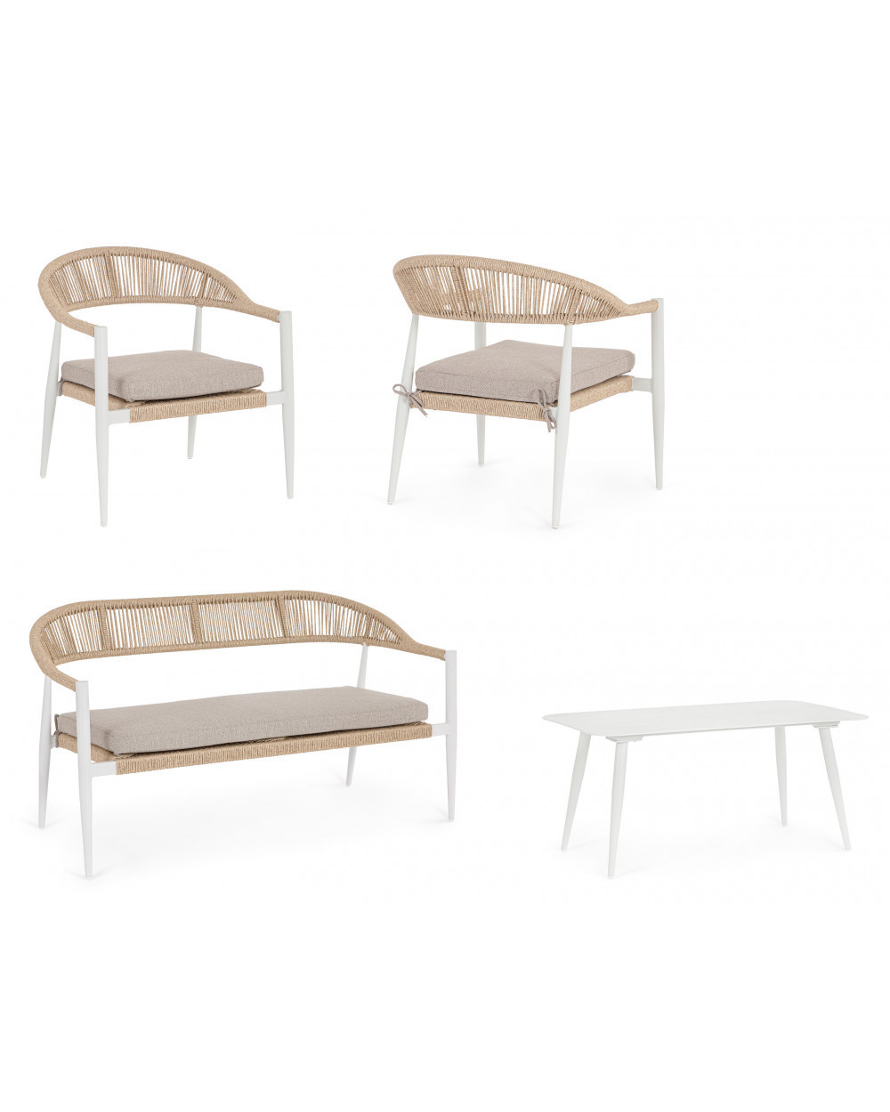 Jandia White Sofa Set