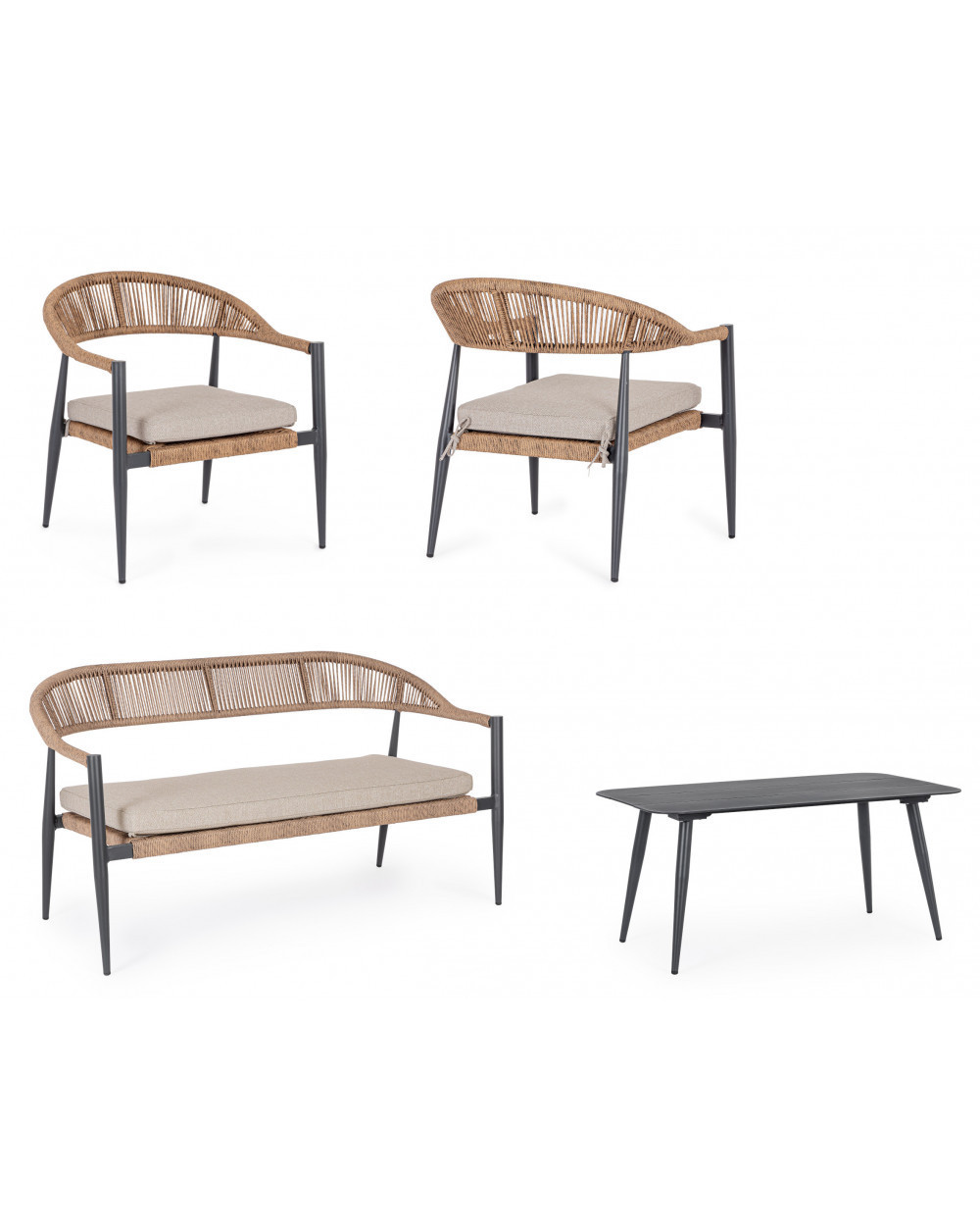 Jandia Antracite Sofa Set