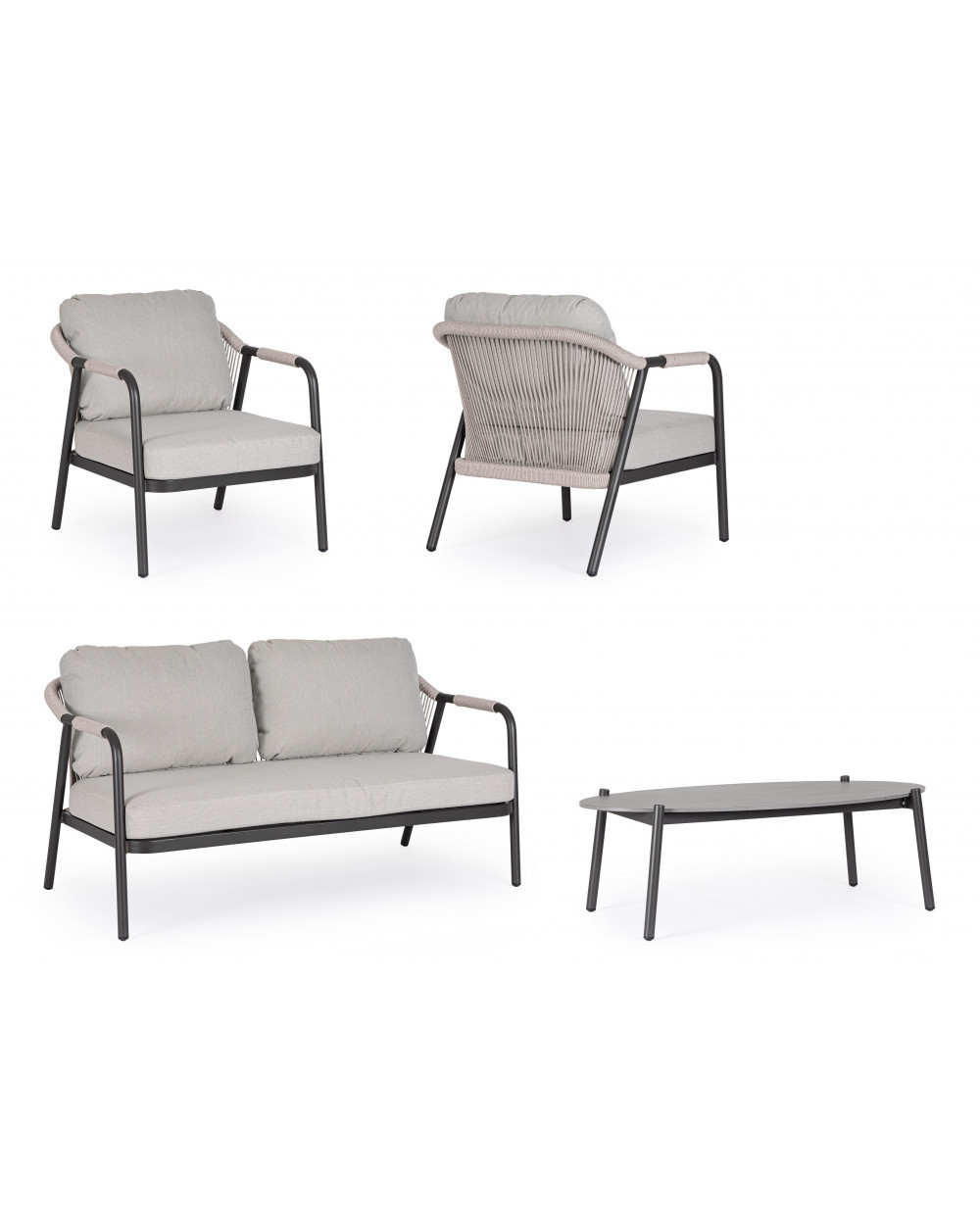 Miravet Khaki Sofa Set