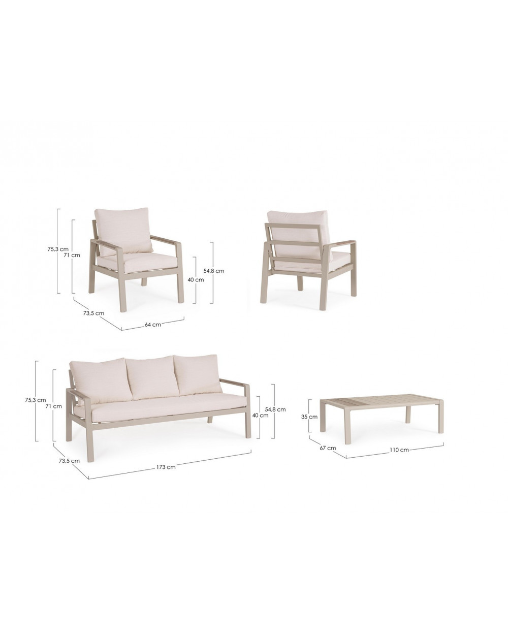 Elna Peyote Sofa Set