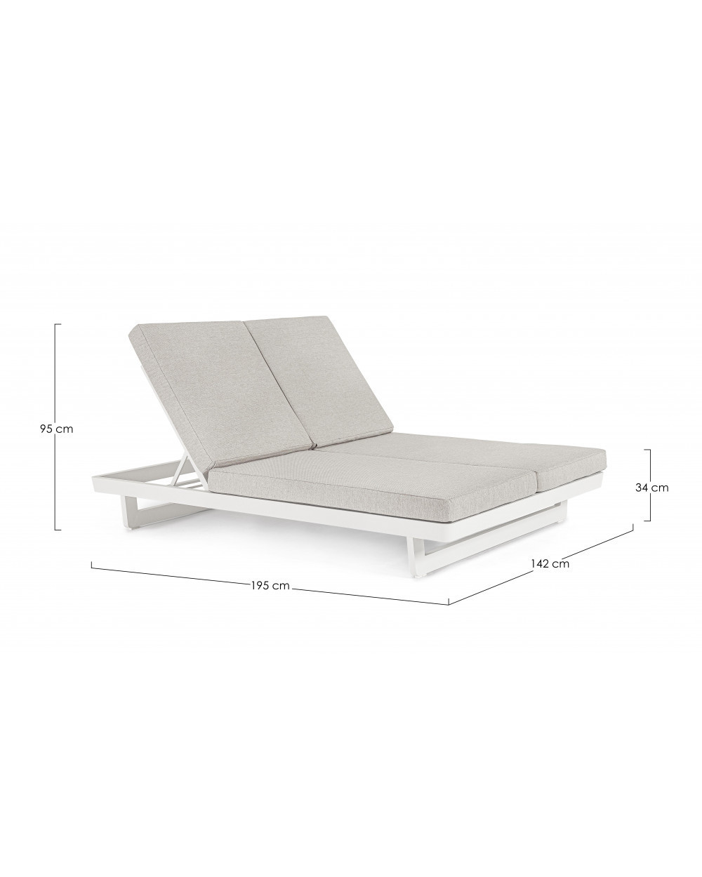 Infinity White Double Sunbed
