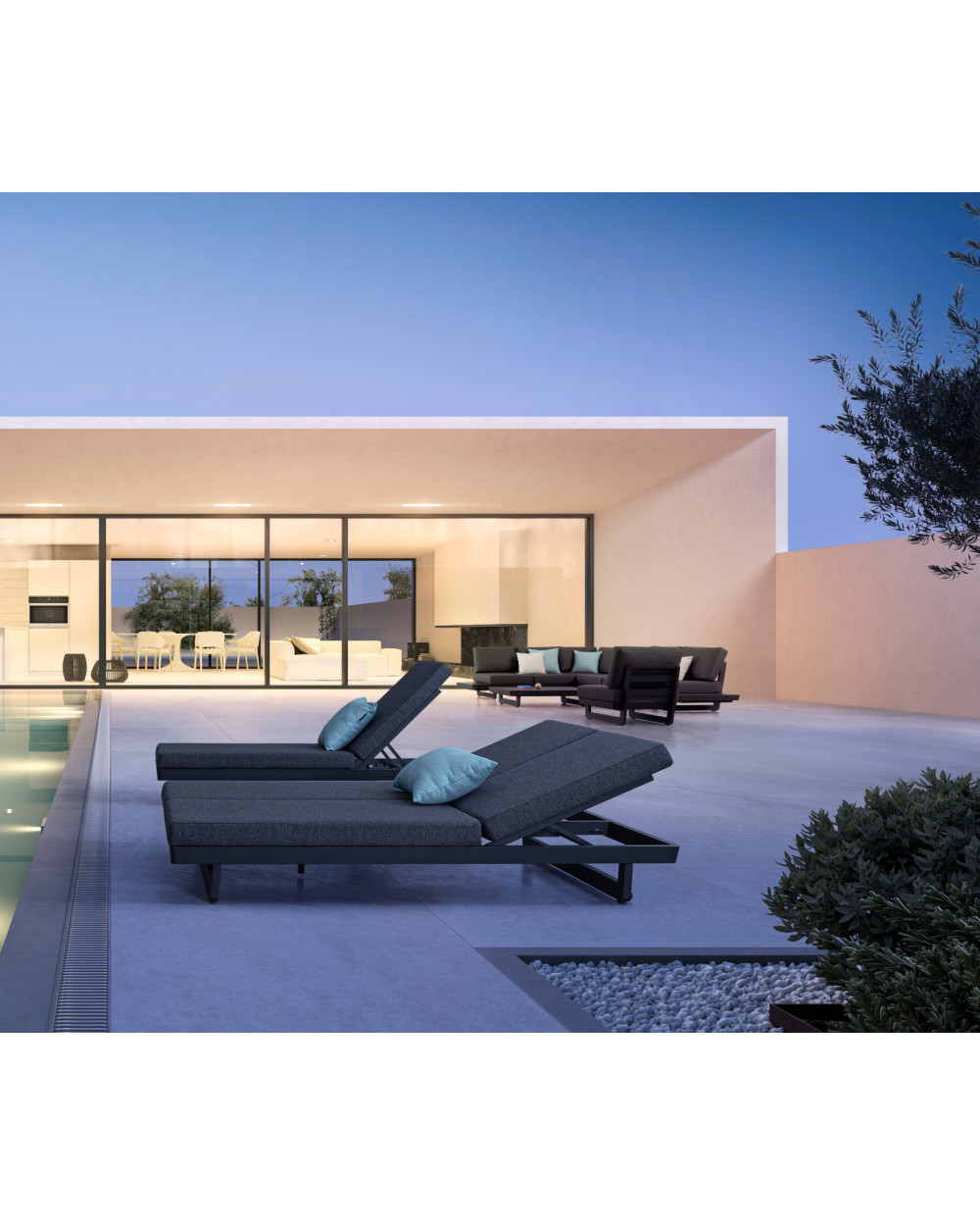 Infinity Antracite Double Sunbed