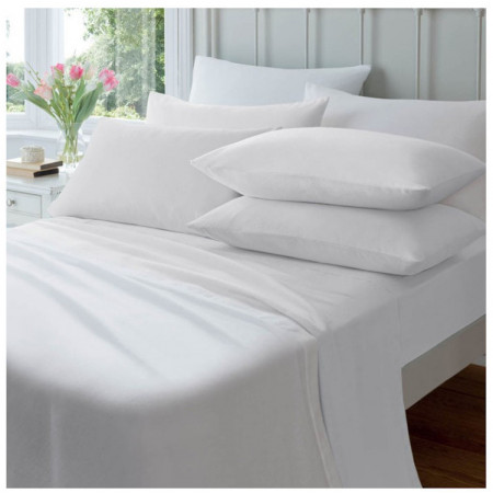 Luxury 100% Egyptian Cotton Flat Sheet Bed Sheets 200TC White All Sizes UK 